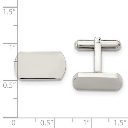 Stainless Steel Chisel Polished Cufflinks
