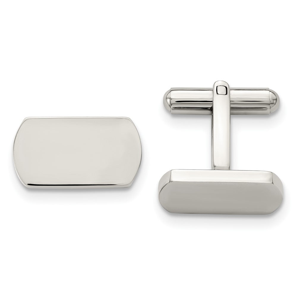 Stainless Steel Chisel Polished Cufflinks
