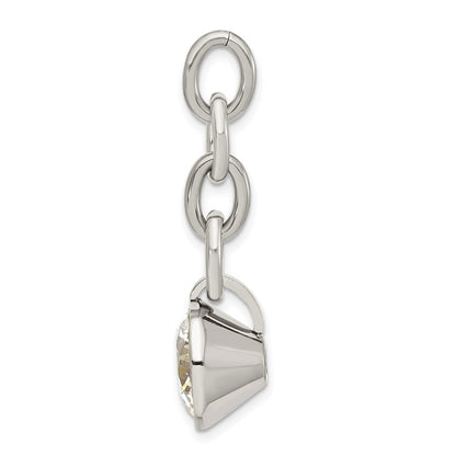 Stainless Steel Cz Interchangeable Charm Pendant