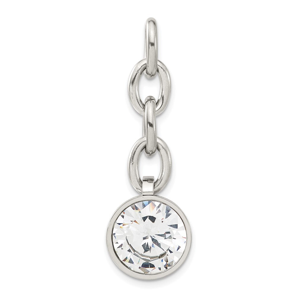 Stainless Steel Cz Interchangeable Charm Pendant