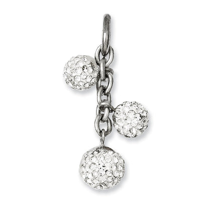 Stainless Steel Cz Interchangeable Charm Pendant