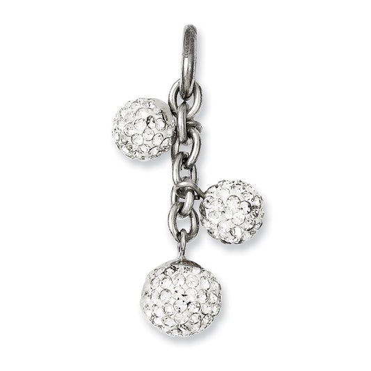 Stainless Steel Cz Interchangeable Charm Pendant