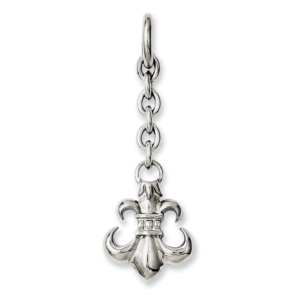 Stainless Steel Fleur De Lis Interchangeable Charm Pendant