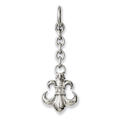 Stainless Steel Fleur De Lis Interchangeable Charm Pendant
