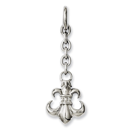 Stainless Steel Fleur De Lis Interchangeable Charm Pendant