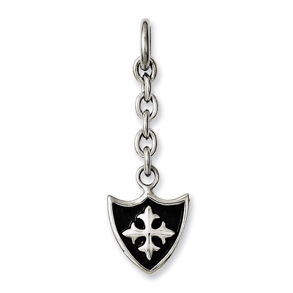 Stainless Steel Shield Interchangeable Charm Pendant