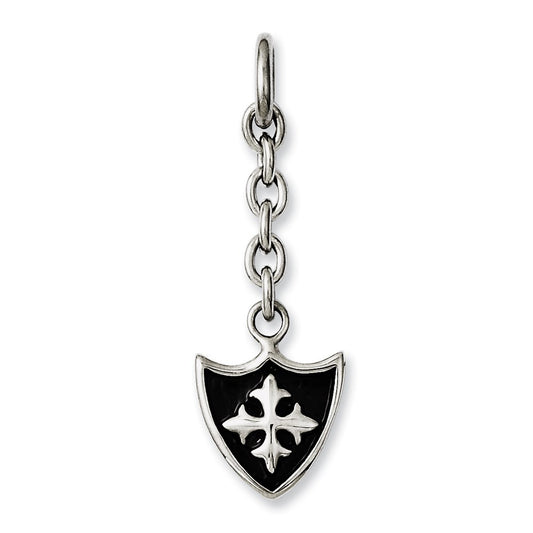 Stainless Steel Shield Interchangeable Charm Pendant