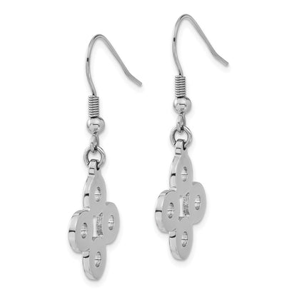 Stainless Steel Polished Connected Circles Dangle Earrings