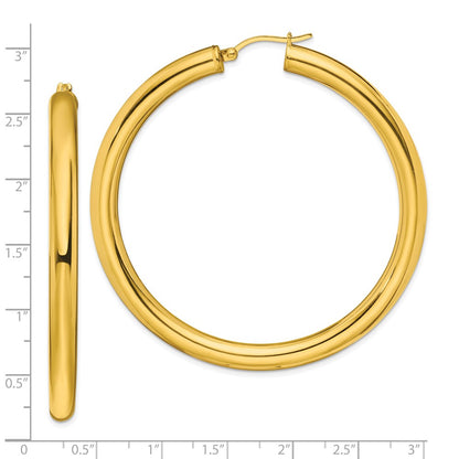 Stainless Steel Chisel Polished Yellow Ip-Plated Hoop Earrings