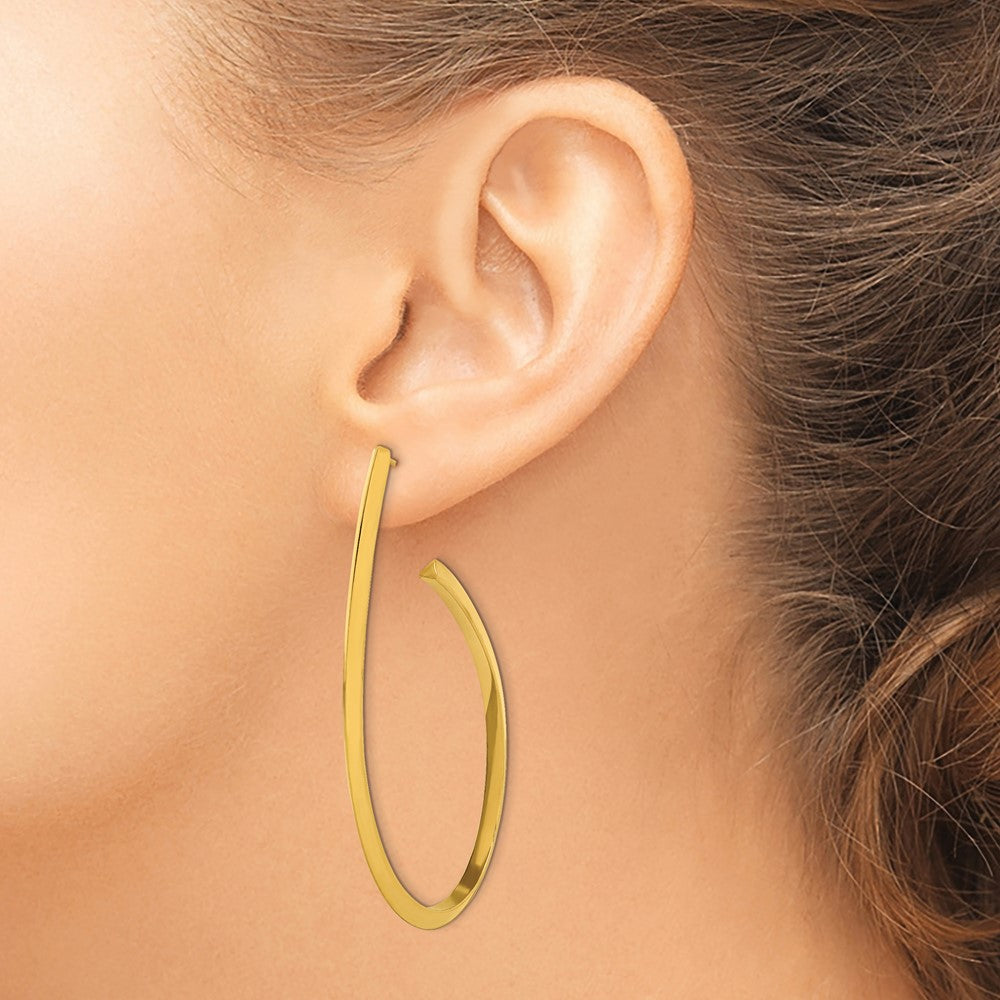 Stainless Steel Polished Yellow Ip-Plated Post Hoop Earrings