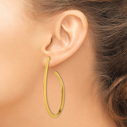 Stainless Steel Polished Yellow Ip-Plated Post Hoop Earrings