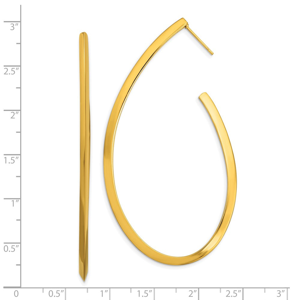 Stainless Steel Polished Yellow Ip-Plated Post Hoop Earrings