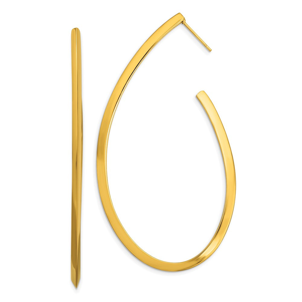 Stainless Steel Polished Yellow Ip-Plated Post Hoop Earrings