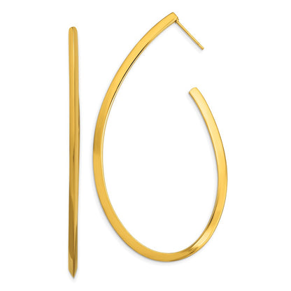 Stainless Steel Polished Yellow Ip-Plated Post Hoop Earrings