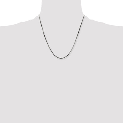 Stainless Steel Chisel Antiqued 2.4mm 20 Inch Beaded Ball Chain