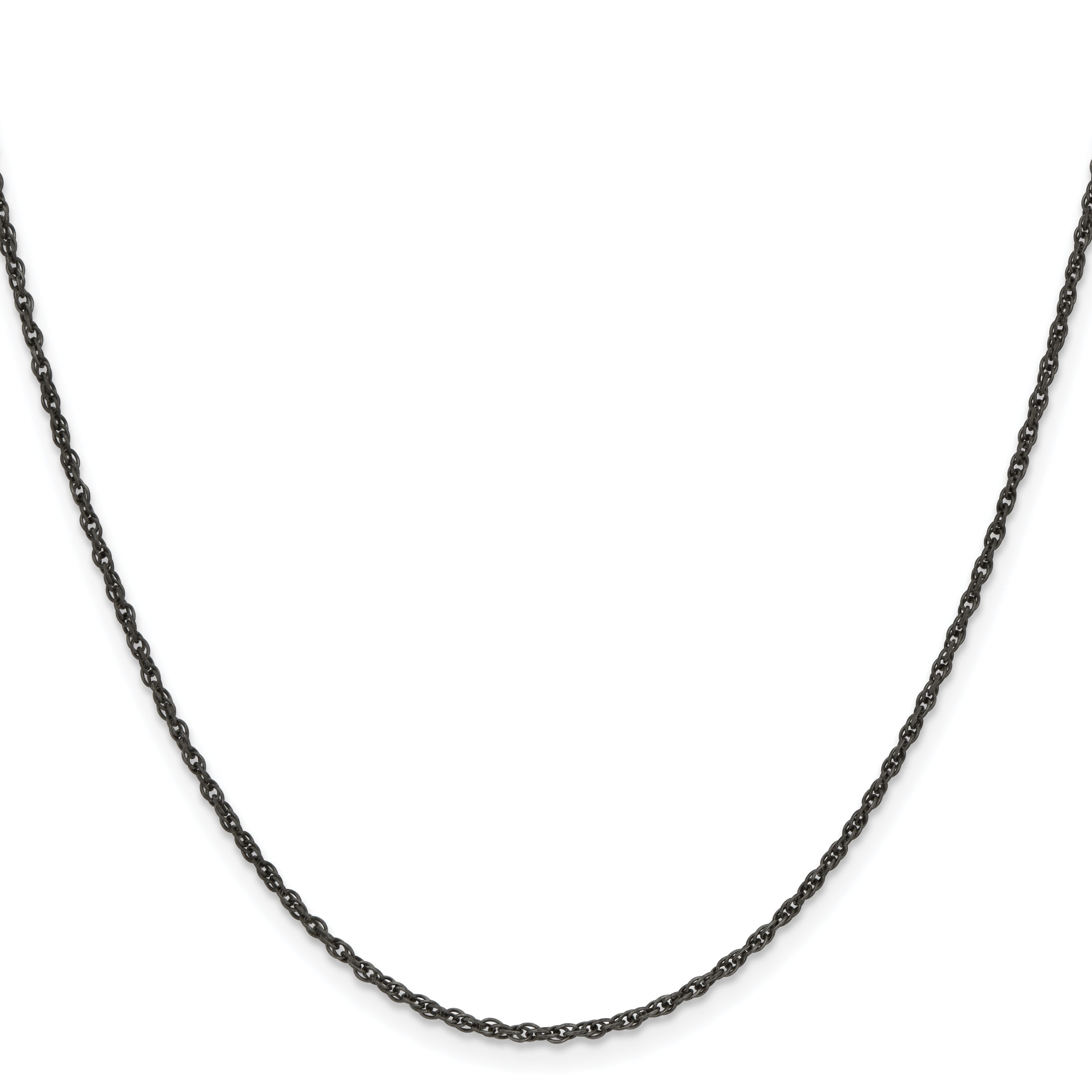 Stainless Steel Chisel Oxidized 2mm 18 Inch Fancy Link Chain Necklace