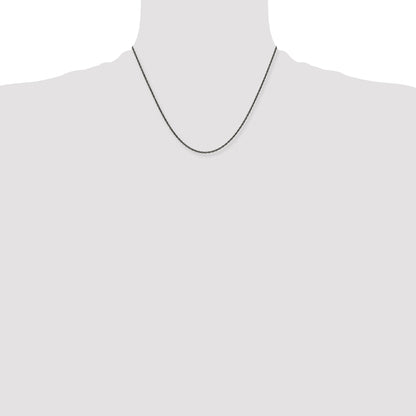 Stainless Steel Chisel Oxidized 2mm 18 Inch Fancy Link Chain Necklace