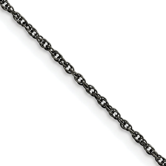 30 Inch Chisel Stainless Steel Oxidized 2mm 20 Fancy Link Chain Necklace