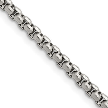 Stainless Steel Chisel Polished 3.8mm Fancy Link 20 Inch Chain Necklace