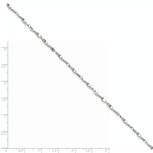 8.5 Inch Stainless Steel Polished Fancy Link Spiral Chain Bracelet