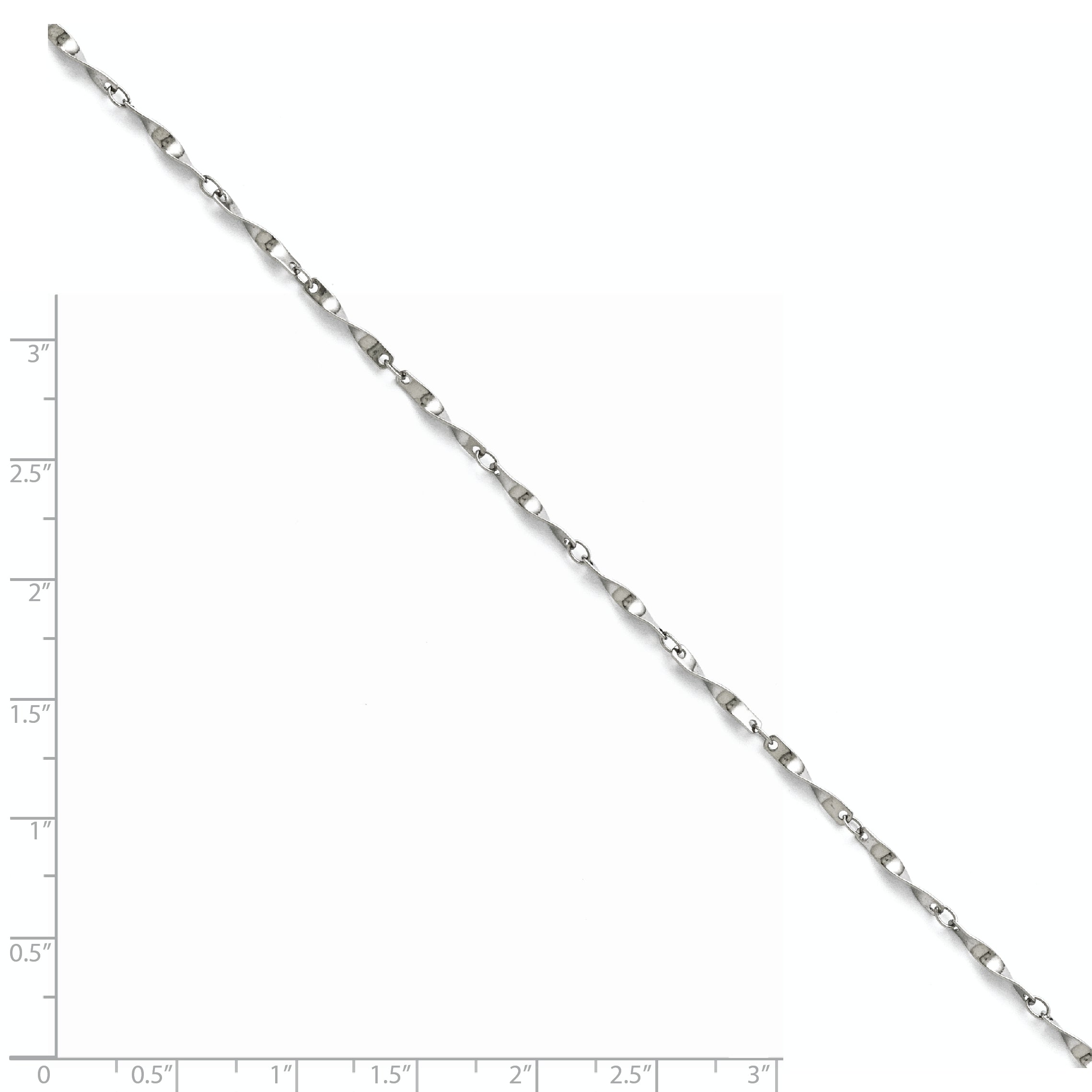 9.5 Inch Stainless Steel Polished Fancy Link Spiral Chain Bracelet