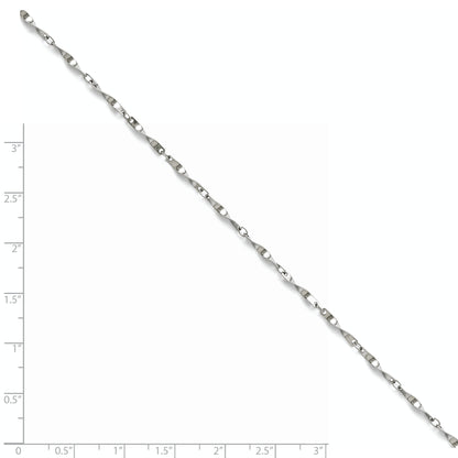 7.5 Inch Stainless Steel Polished Fancy Link Spiral Chain Bracelet
