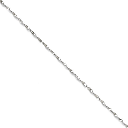 22.00 Inch Stainless Steel Polished Fancy Link Spiral Chain Necklace