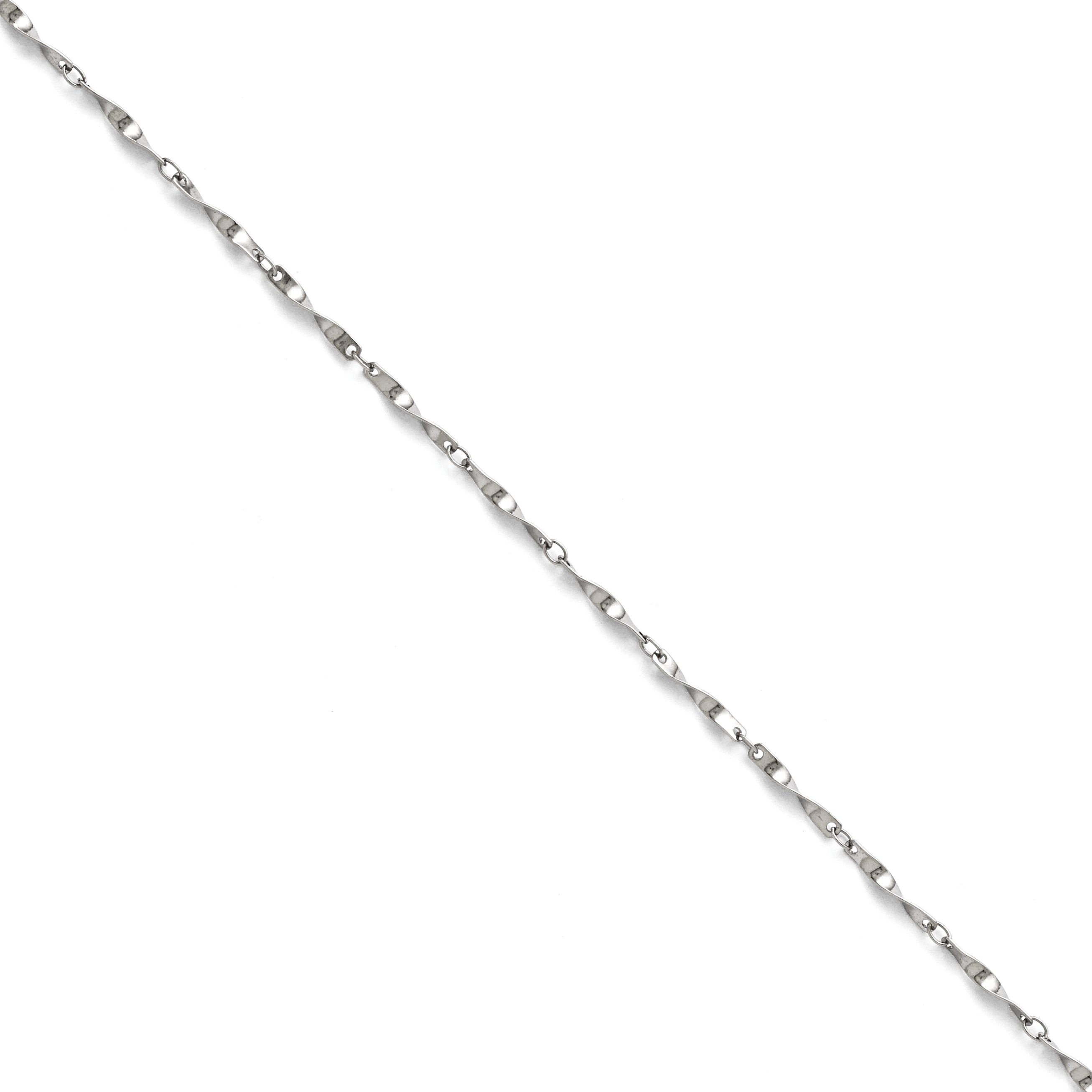 8.5 Inch Stainless Steel Polished Fancy Link Spiral Chain Bracelet