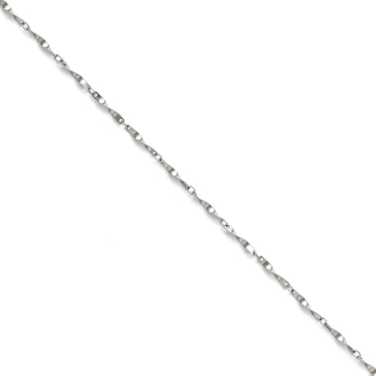9.5 Inch Stainless Steel Polished Fancy Link Spiral Chain Bracelet