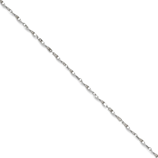 9.5 Inch Stainless Steel Polished Fancy Link Spiral Chain Bracelet