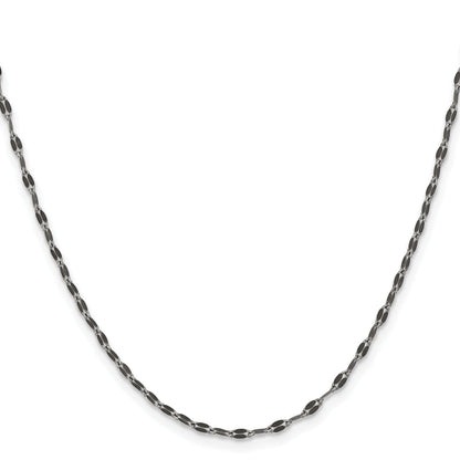 Stainless Steel Chisel Oxidized 2.5mm 20 Inch Fancy Chain Necklace