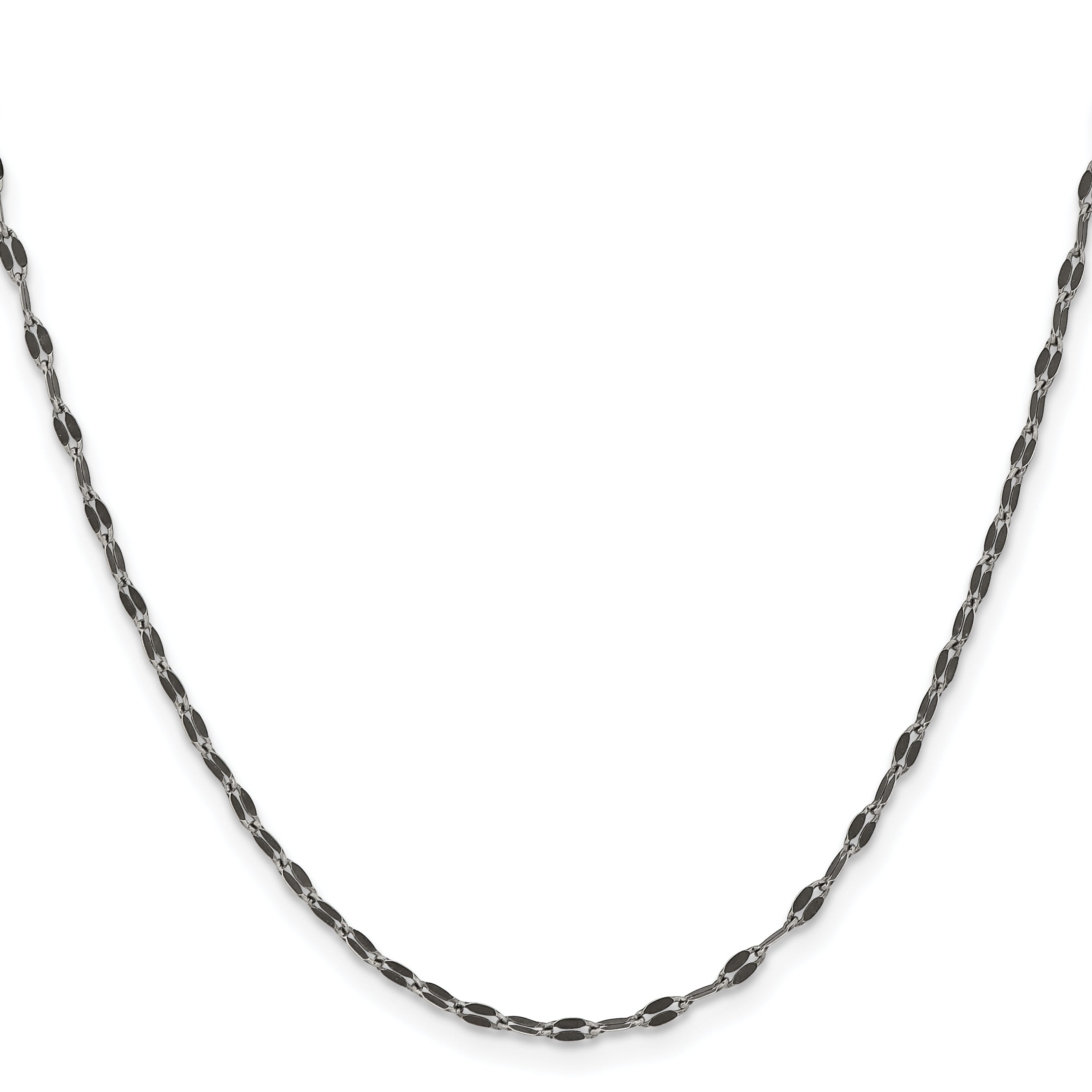 Stainless Steel Chisel Oxidized 2.5mm 18 Inch Fancy Chain Necklace