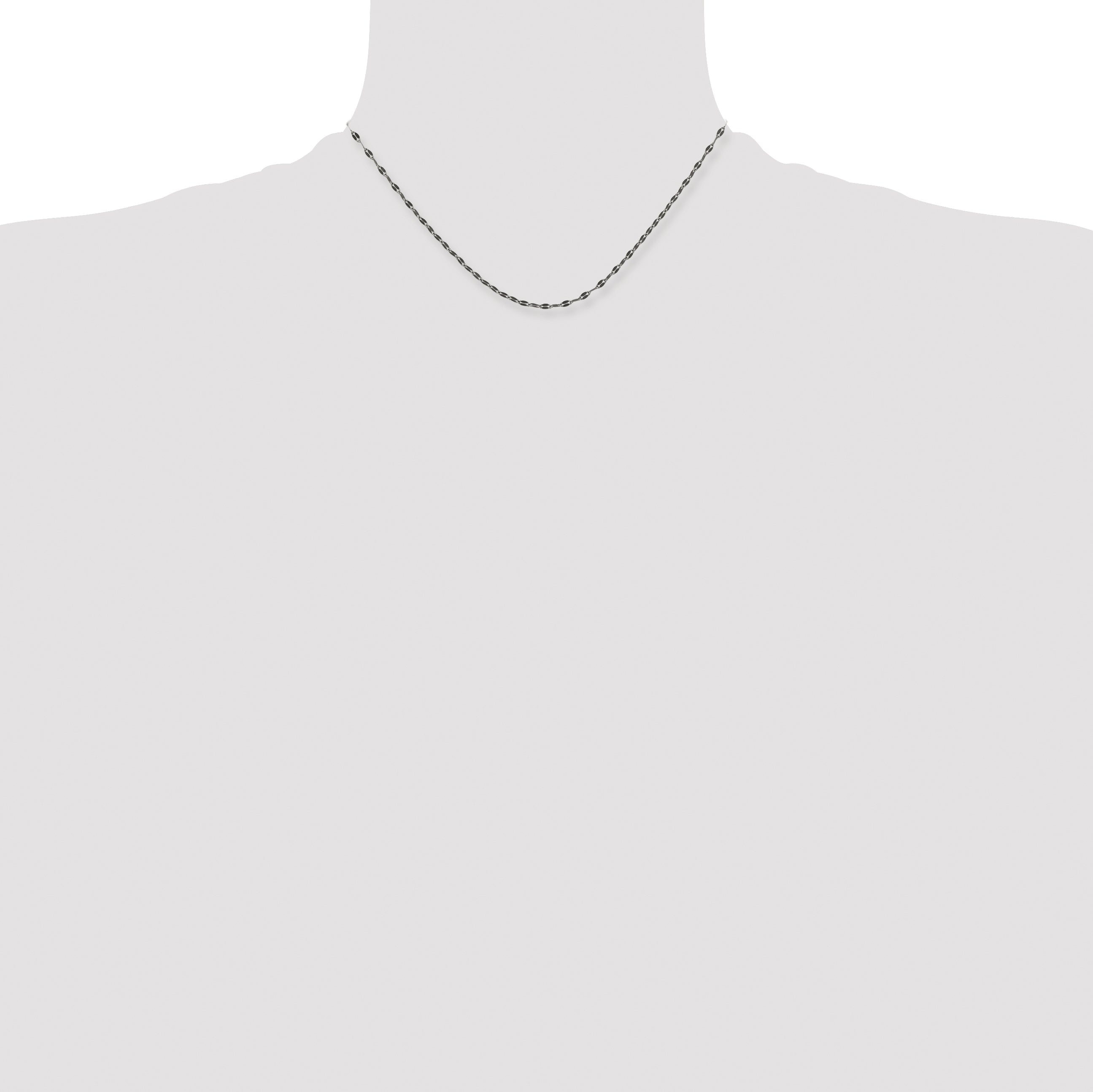 Stainless Steel Chisel Oxidized 2.5mm 16 Inch Fancy Chain Necklace