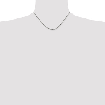 Stainless Steel Chisel Oxidized 2.5mm 16 Inch Fancy Chain Necklace