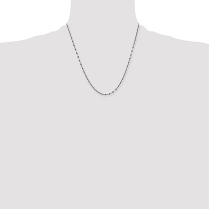 Stainless Steel Chisel Oxidized 2.5mm 20 Inch Fancy Chain Necklace