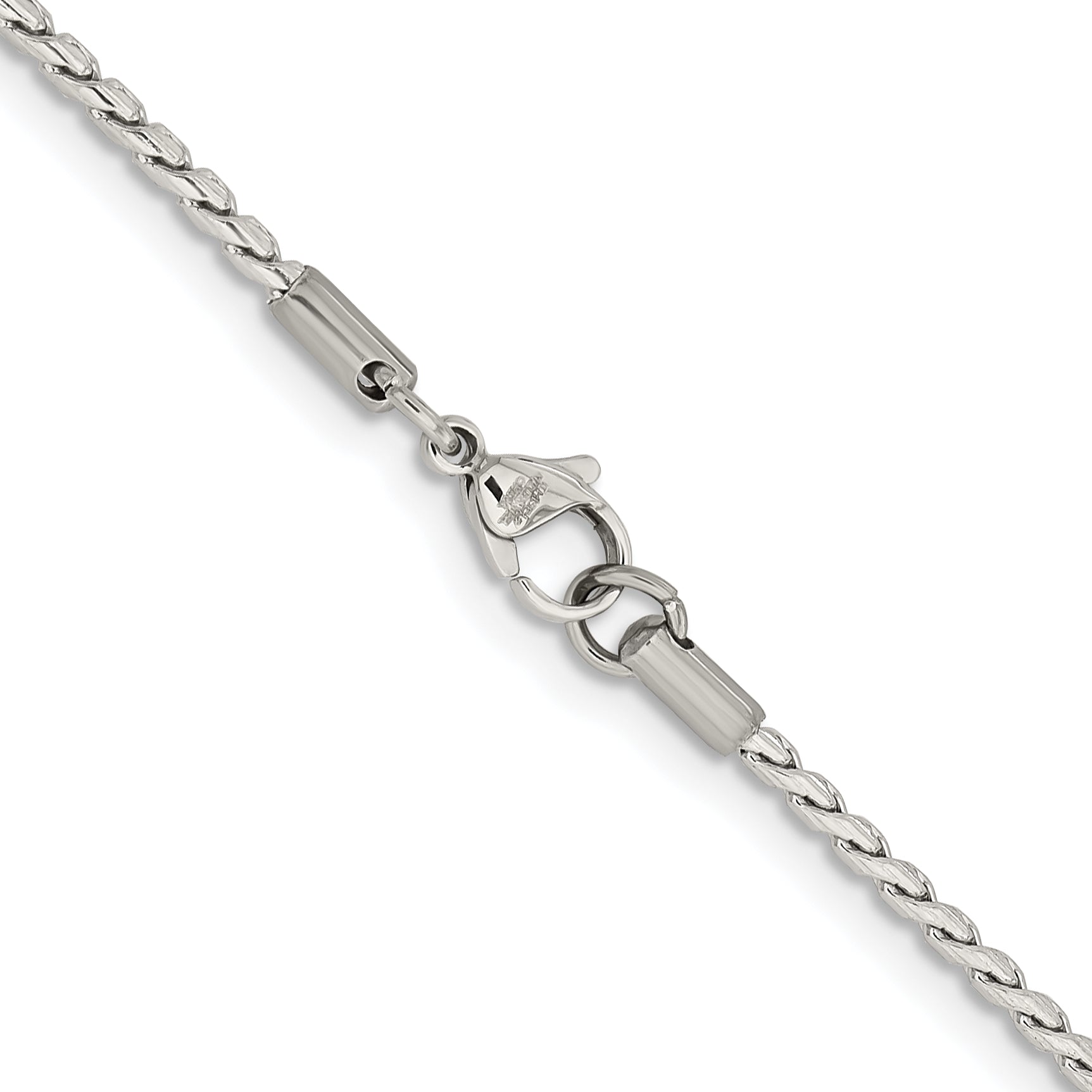 Stainless Steel Chisel Polished 2.5mm 20 Inch Fancy Link Chain