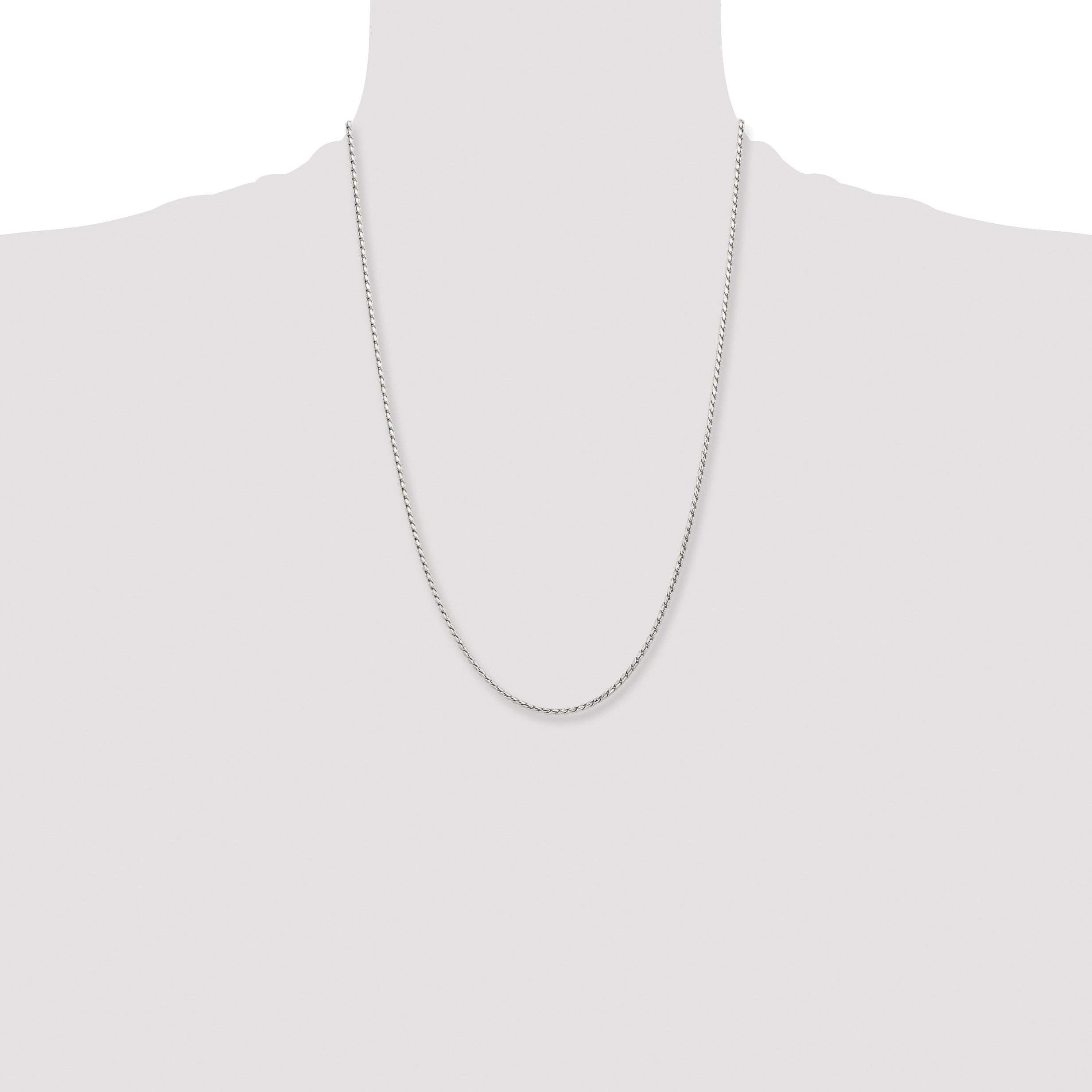 Stainless Steel Chisel Polished 2.5mm 24 Inch Fancy Link Chain