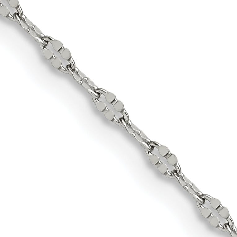 Stainless Steel Chisel Polished 16 Inch Fancy Link Chain Necklace