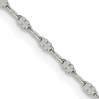 Stainless Steel Chisel Polished 16 Inch Fancy Link Chain Necklace