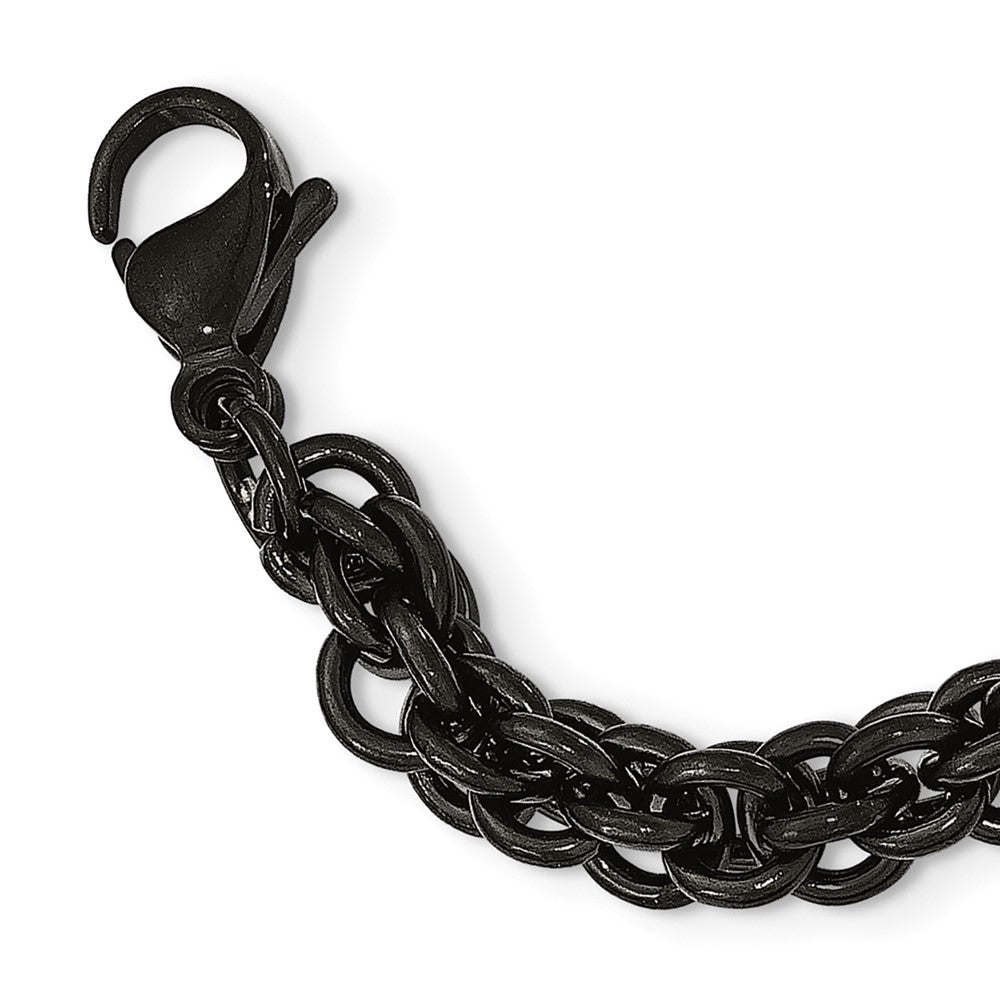 Stainless Steel Chisel Polished Black Ip-Plated 24 Inch Necklace