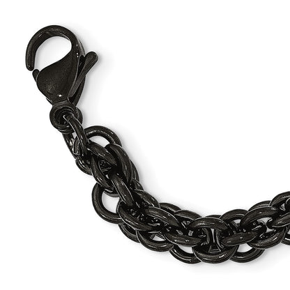 Stainless Steel Chisel Polished Black Ip-Plated 24 Inch Necklace