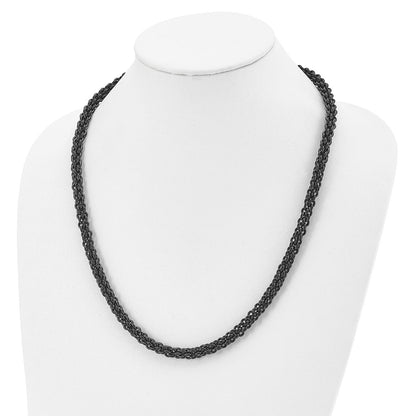 Stainless Steel Chisel Polished Black Ip-Plated 24 Inch Necklace