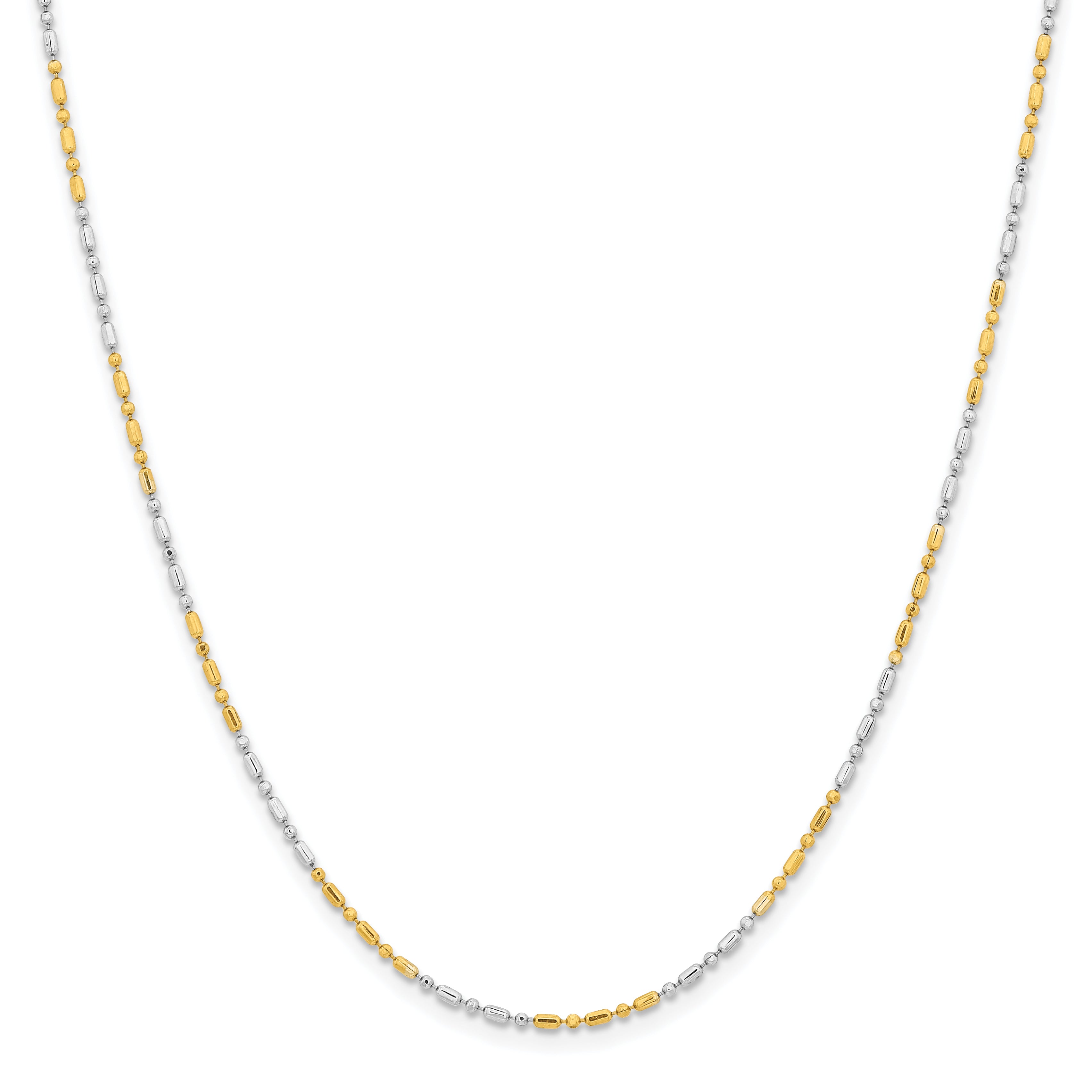 Brass/White Chisel Two-Tone Brass 1.2mm 16 Inch Fancy Chain Necklace