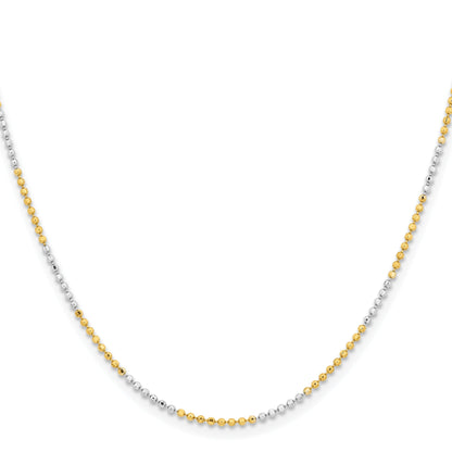 Brass/White Chisel Two-Tone Brass 1.5mm 16 Inch Ball Chain Necklace