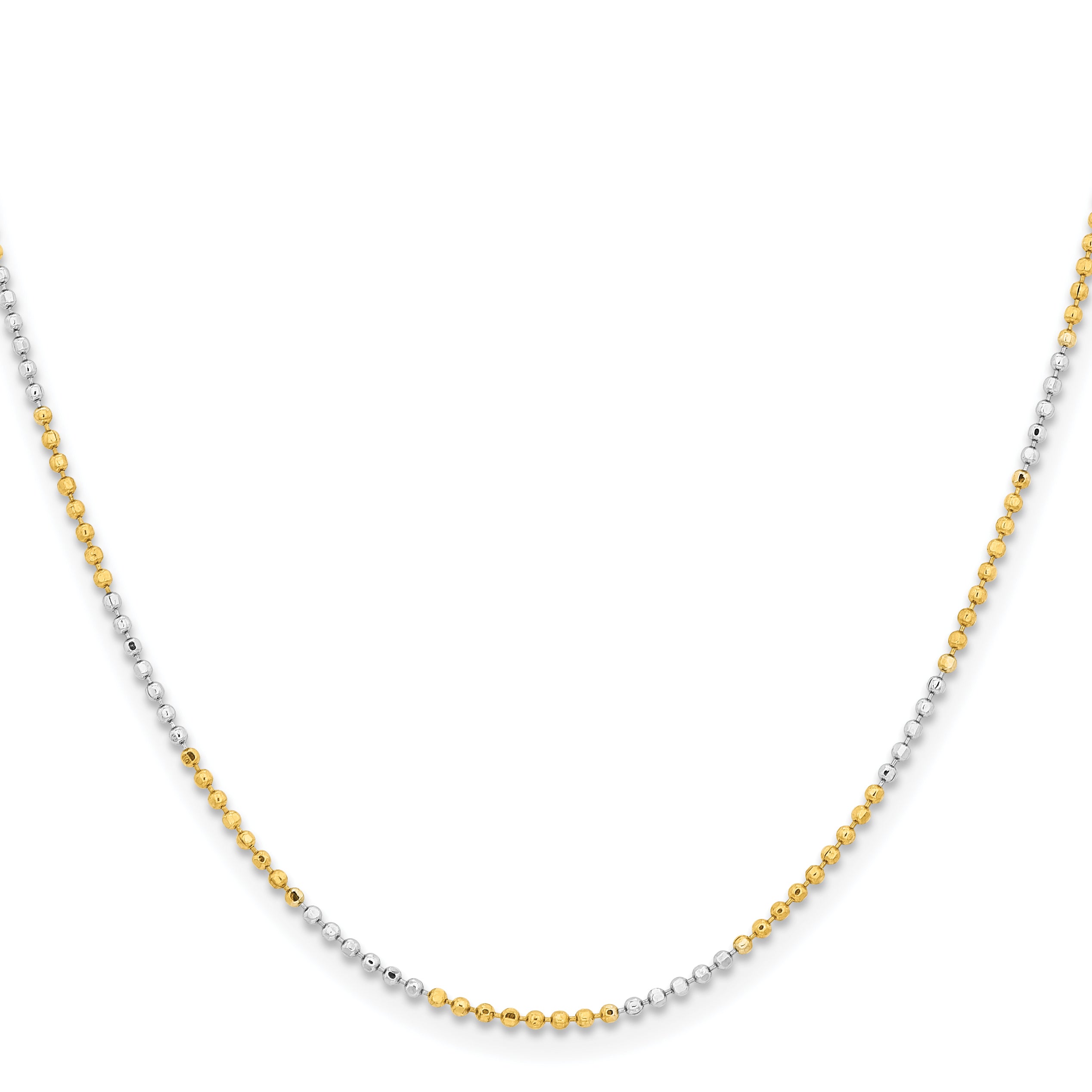 Brass/White Chisel Two-Tone Brass 1.5mm 18 Inch Ball Chain Necklace