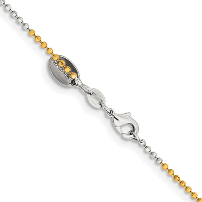 Brass/White Chisel Two-Tone Brass 1.5mm 20 Inch Ball Chain Necklace