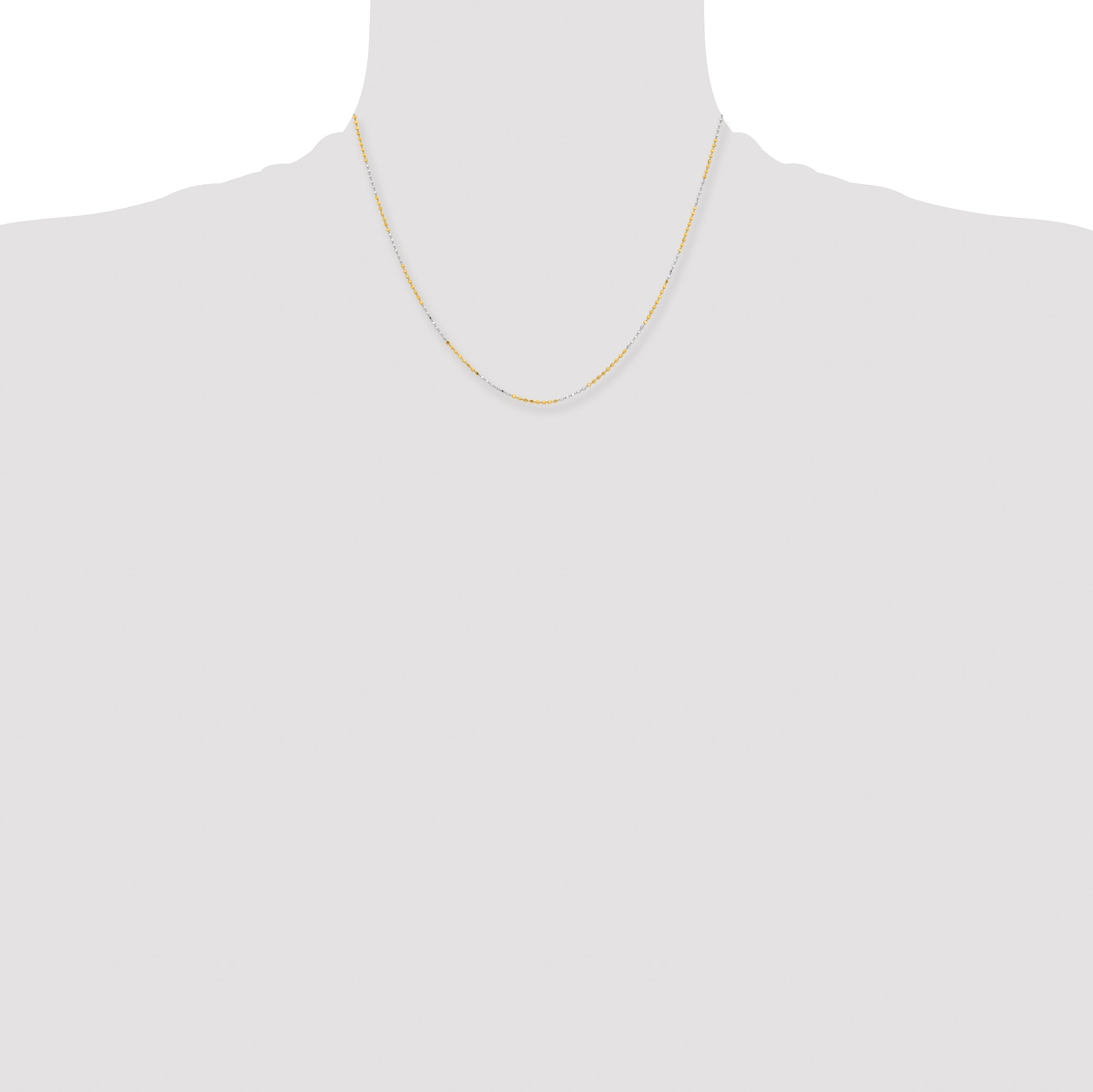 Brass/White Chisel Two-Tone Brass 1.5mm 18 Inch Ball Chain Necklace