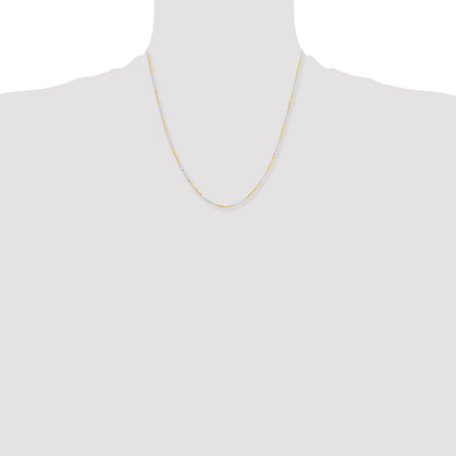 Brass/White Chisel Two-Tone Brass 1.5mm 20 Inch Ball Chain Necklace