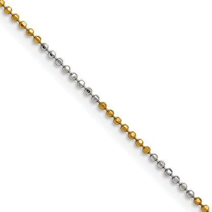 Brass/White Chisel Two-Tone Brass 1.5mm 24 Inch Ball Chain Necklace