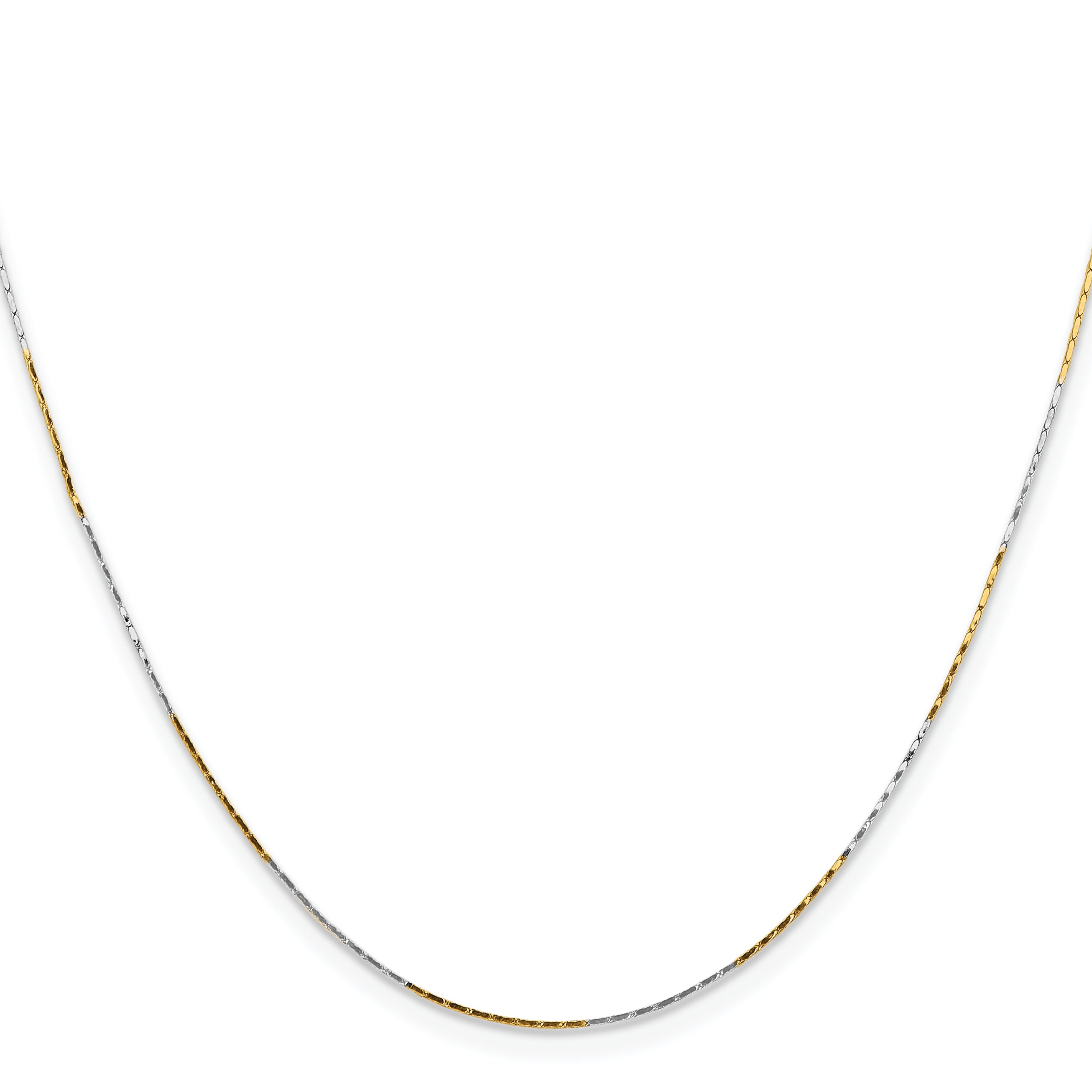 Brass/White Chisel Two-Tone Brass 0.85mm 24 Inch Fancy Chain Necklace